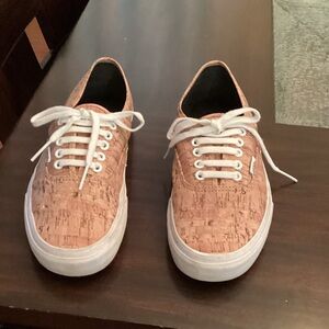 Vans Women's Cork Pattern Sneakers with White Laces